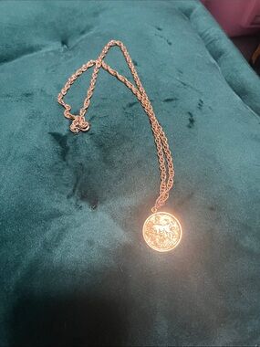 Gold-Tone Coin Pendant Necklace - Women's Jewelry